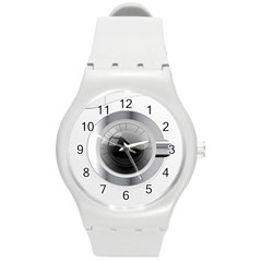 White Washing Machine Round Plastic Sport Watch (m) by BangZart