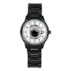 White Washing Machine Stainless Steel Round Watch by BangZart