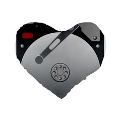 Computer Hard Disk Drive Hdd Standard 16  Premium Flano Heart Shape Cushions by BangZart