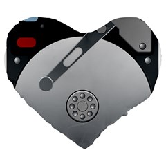 Computer Hard Disk Drive Hdd Large 19  Premium Flano Heart Shape Cushions by BangZart