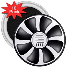 12v Computer Fan 3  Magnets (10 Pack)  by BangZart