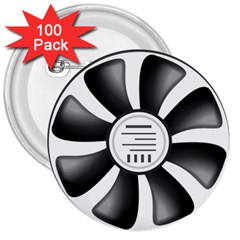 12v Computer Fan 3  Buttons (100 Pack)  by BangZart