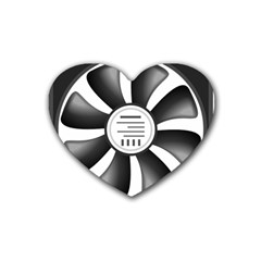 12v Computer Fan Rubber Coaster (heart)  by BangZart