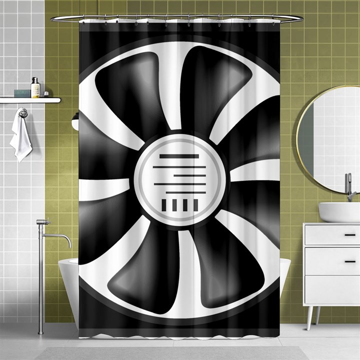 12v Computer Fan Shower Curtain 48  x 72  (Small) 