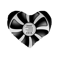 12v Computer Fan Standard 16  Premium Heart Shape Cushions by BangZart