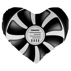 12v Computer Fan Large 19  Premium Heart Shape Cushions by BangZart