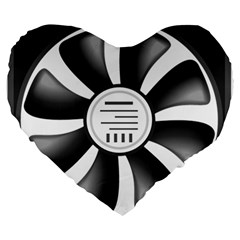 12v Computer Fan Large 19  Premium Flano Heart Shape Cushions by BangZart