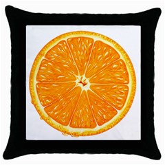 Orange Slice Throw Pillow Case (black) by BangZart