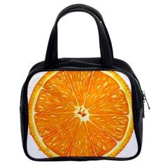 Orange Slice Classic Handbags (2 Sides) by BangZart