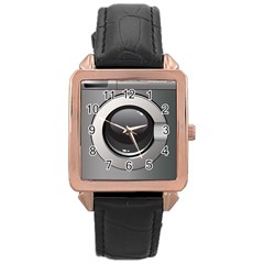 Washing Machine Rose Gold Leather Watch  by BangZart