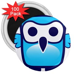 Owl Logo Clip Art 3  Magnets (100 Pack) by BangZart