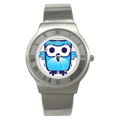 Owl Logo Clip Art Stainless Steel Watch by BangZart