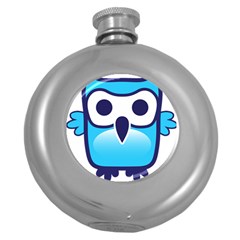 Owl Logo Clip Art Round Hip Flask (5 Oz) by BangZart