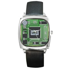 Computer Bios Board Square Metal Watch by BangZart