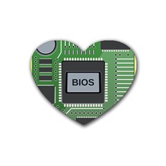 Computer Bios Board Rubber Coaster (heart)  by BangZart