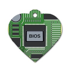 Computer Bios Board Dog Tag Heart (two Sides) by BangZart