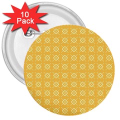 Yellow Pattern Background Texture 3  Buttons (10 Pack)  by BangZart