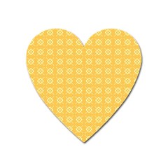 Yellow Pattern Background Texture Heart Magnet by BangZart