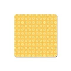 Yellow Pattern Background Texture Square Magnet by BangZart