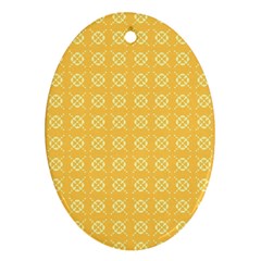 Yellow Pattern Background Texture Oval Ornament (two Sides) by BangZart