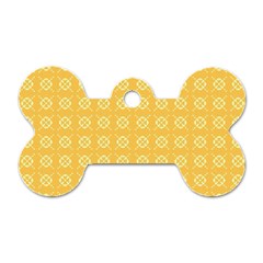 Yellow Pattern Background Texture Dog Tag Bone (one Side) by BangZart