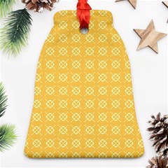 Yellow Pattern Background Texture Bell Ornament (two Sides) by BangZart