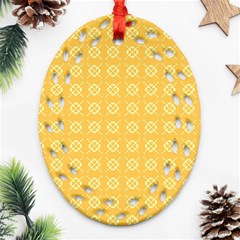 Yellow Pattern Background Texture Ornament (oval Filigree) by BangZart