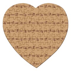 Brown Pattern Background Texture Jigsaw Puzzle (heart) by BangZart