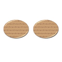 Brown Pattern Background Texture Cufflinks (oval) by BangZart