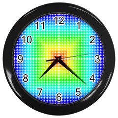 Square Rainbow Pattern Box Wall Clocks (black) by BangZart