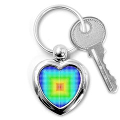 Square Rainbow Pattern Box Key Chains (heart)  by BangZart