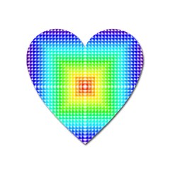 Square Rainbow Pattern Box Heart Magnet by BangZart