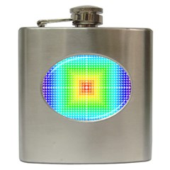 Square Rainbow Pattern Box Hip Flask (6 Oz) by BangZart