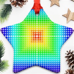 Square Rainbow Pattern Box Star Ornament (two Sides) by BangZart