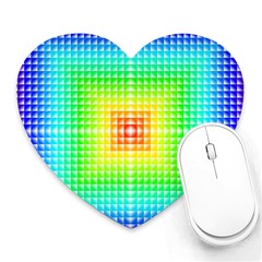 Square Rainbow Pattern Box Heart Mousepads by BangZart