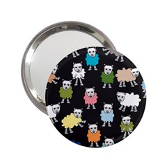 Sheep Cartoon Colorful Black Pink 2 25  Handbag Mirrors by BangZart