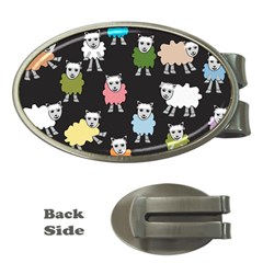 Sheep Cartoon Colorful Black Pink Money Clips (oval)  by BangZart