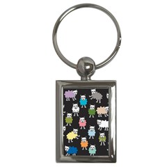 Sheep Cartoon Colorful Black Pink Key Chains (rectangle)  by BangZart