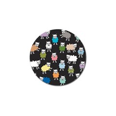 Sheep Cartoon Colorful Black Pink Golf Ball Marker by BangZart