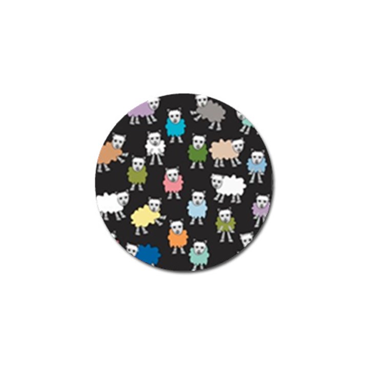 Sheep Cartoon Colorful Black Pink Golf Ball Marker