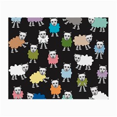 Sheep Cartoon Colorful Black Pink Small Glasses Cloth by BangZart