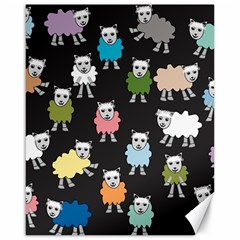 Sheep Cartoon Colorful Black Pink Canvas 16  X 20   by BangZart