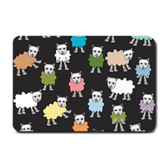 Sheep Cartoon Colorful Black Pink Small Doormat  by BangZart