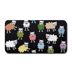 Sheep Cartoon Colorful Black Pink Medium Bar Mats by BangZart