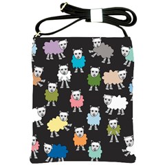 Sheep Cartoon Colorful Black Pink Shoulder Sling Bags by BangZart