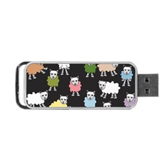 Sheep Cartoon Colorful Black Pink Portable Usb Flash (one Side) by BangZart