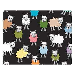 Sheep Cartoon Colorful Black Pink Double Sided Flano Blanket (large)  by BangZart