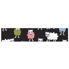 Sheep Cartoon Colorful Black Pink Flano Scarf (small) by BangZart