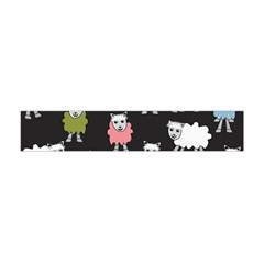 Sheep Cartoon Colorful Black Pink Flano Scarf (mini) by BangZart