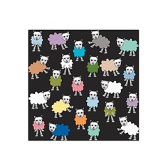 Sheep Cartoon Colorful Black Pink Satin Bandana Scarf by BangZart